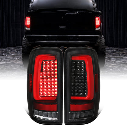2000-2006 GMC Yukon Chevy Suburban Tahoe Full LED Tail Lights Pair | Black