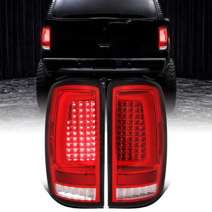 2000-2006 GMC Yukon Chevy Suburban Tahoe Full LED Tail Lights Pair | Red
