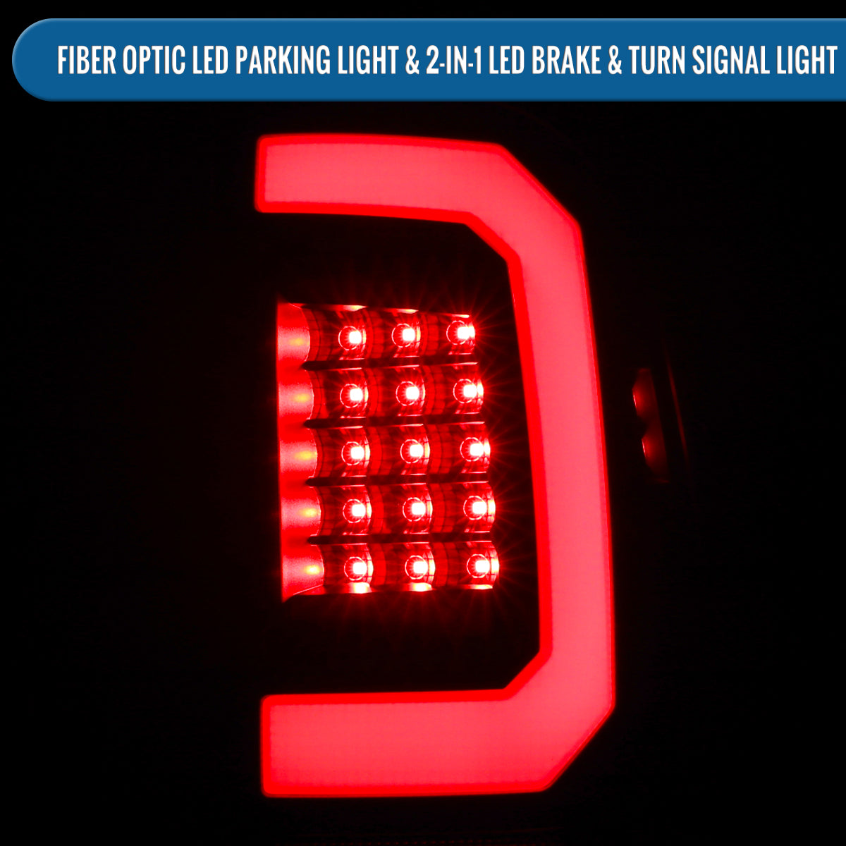 2008-2016 Ford F250 F350 F450 F550 LED Integrated Turn Signals and Brake Tail Lights Assembly Pair | Black