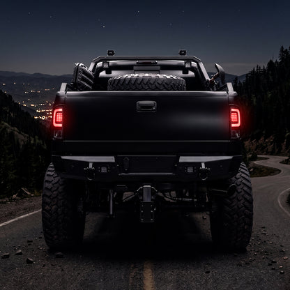 2008-2016 Ford F250 F350 F450 F550 LED Integrated Turn Signals and Brake Tail Lights Assembly Pair | Black Smoke