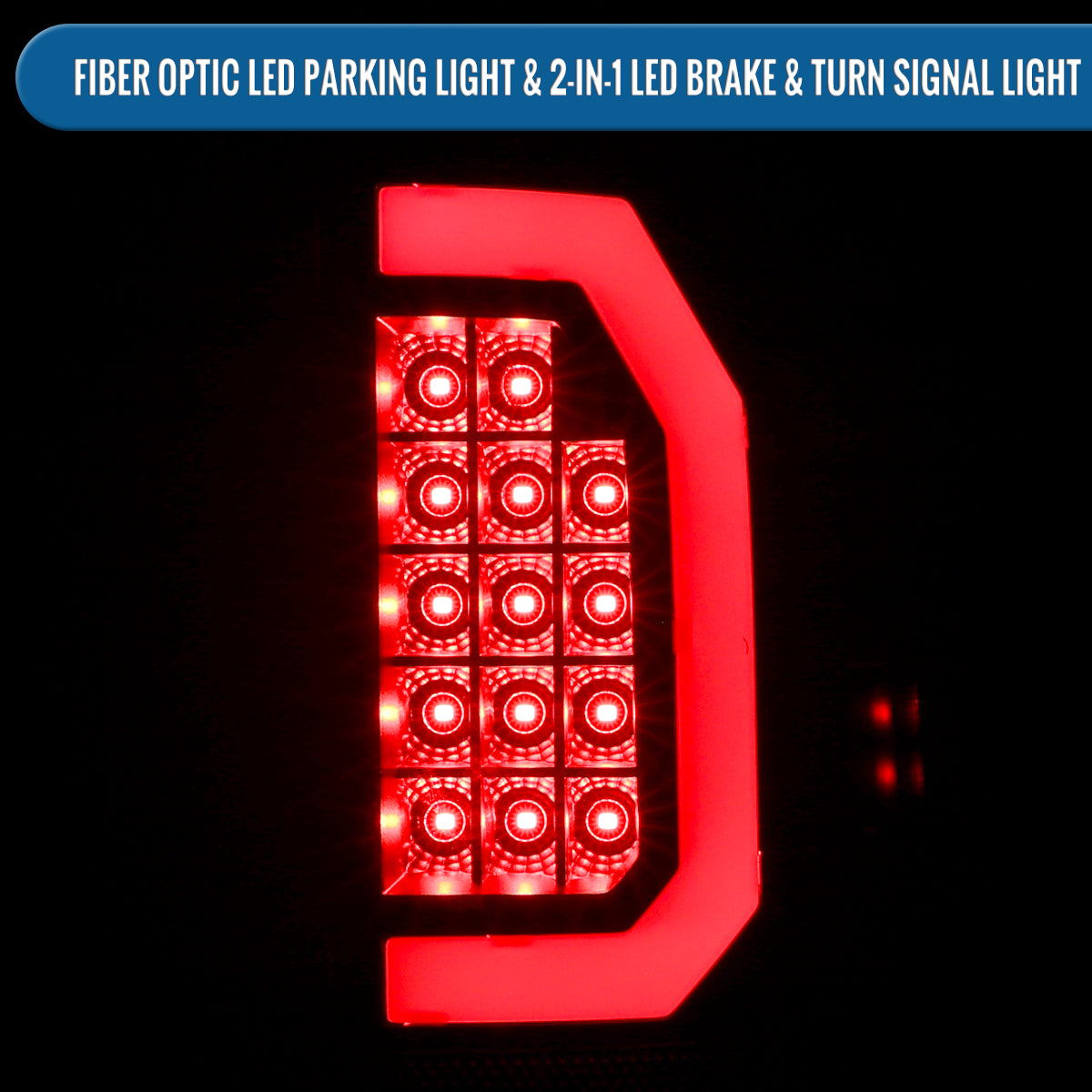 1997-2007 Ford F150 F250 F350 F450 F550 LED Integrated Turn Signals and Brake Tail Lights Assembly Pair | Black | White Tube