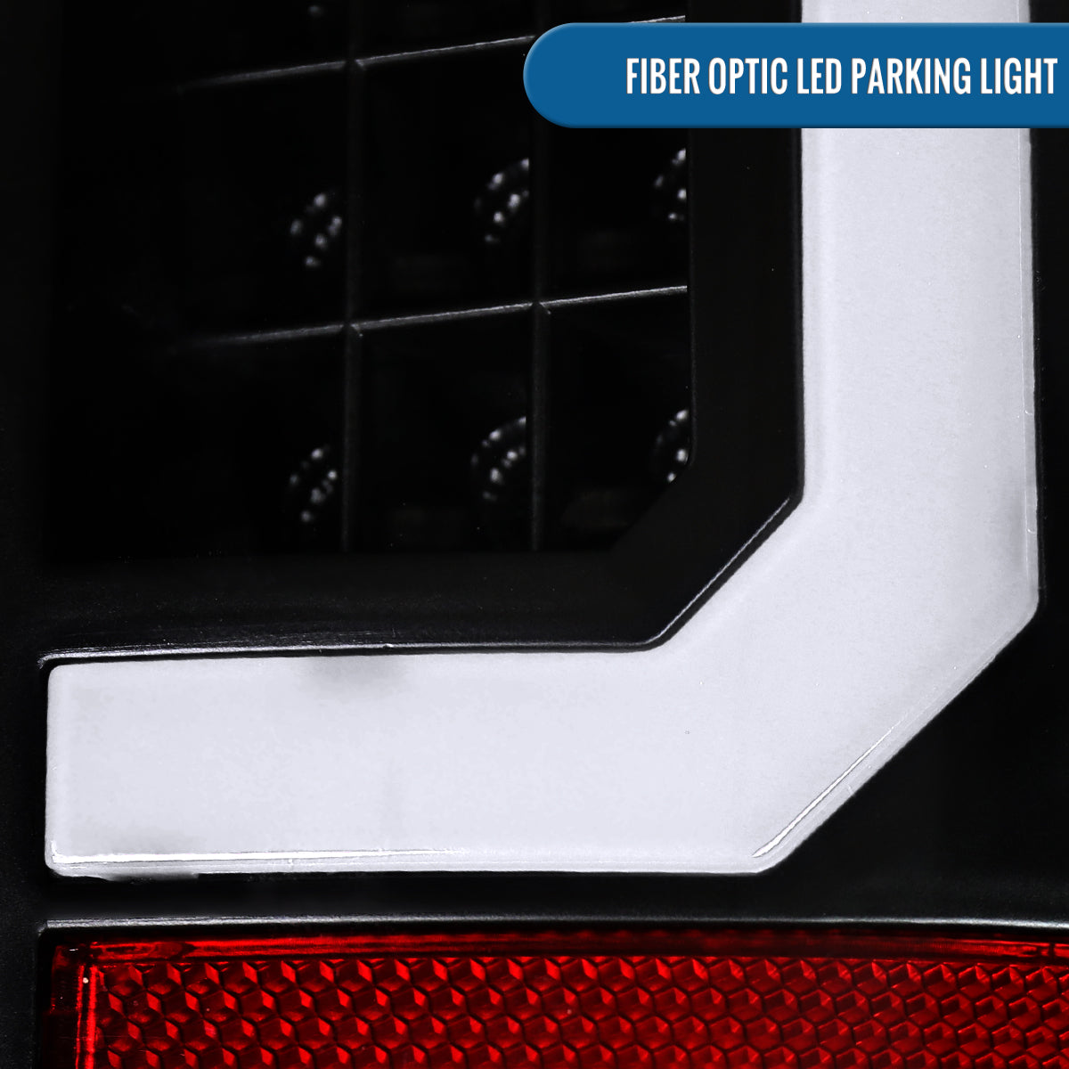 1997-2007 Ford F150 F250 F350 F450 F550 LED Integrated Turn Signals and Brake Tail Lights Assembly Pair | Black | White Tube