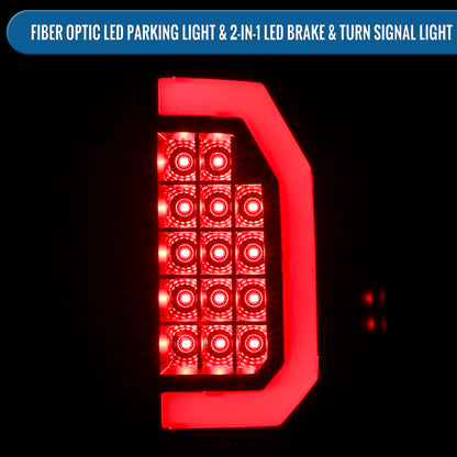 1997-2007 Ford F150 F250 F350 F450 F550 LED Integrated Turn Signals and Brake Tail Lights Assembly Pair | Black