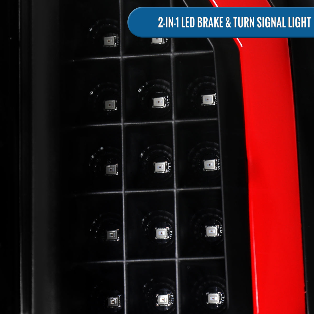 1997-2007 Ford F150 F250 F350 F450 F550 LED Integrated Turn Signals and Brake Tail Lights Assembly Pair | Black