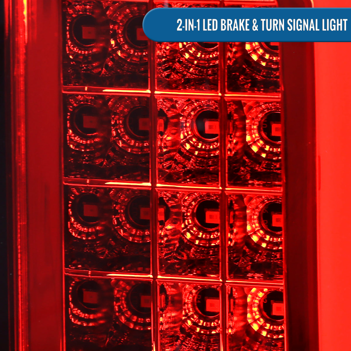 1997-2007 Ford F150 F250 F350 F450 F550 LED Integrated Turn Signals and Brake Tail Lights Assembly Pair | Red
