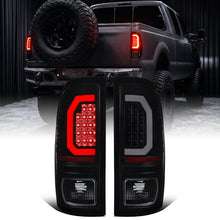 1997-2007 Ford F150 F250 F350 F450 F550 LED Integrated Turn Signals and Brake Tail Lights Assembly Pair | Black Smoke
