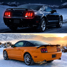 2005-2009 Ford Mustang Euro Style Upgrade Replacement LED Tube Brake Turn Signals Tail Lights Assembly Pair | Black