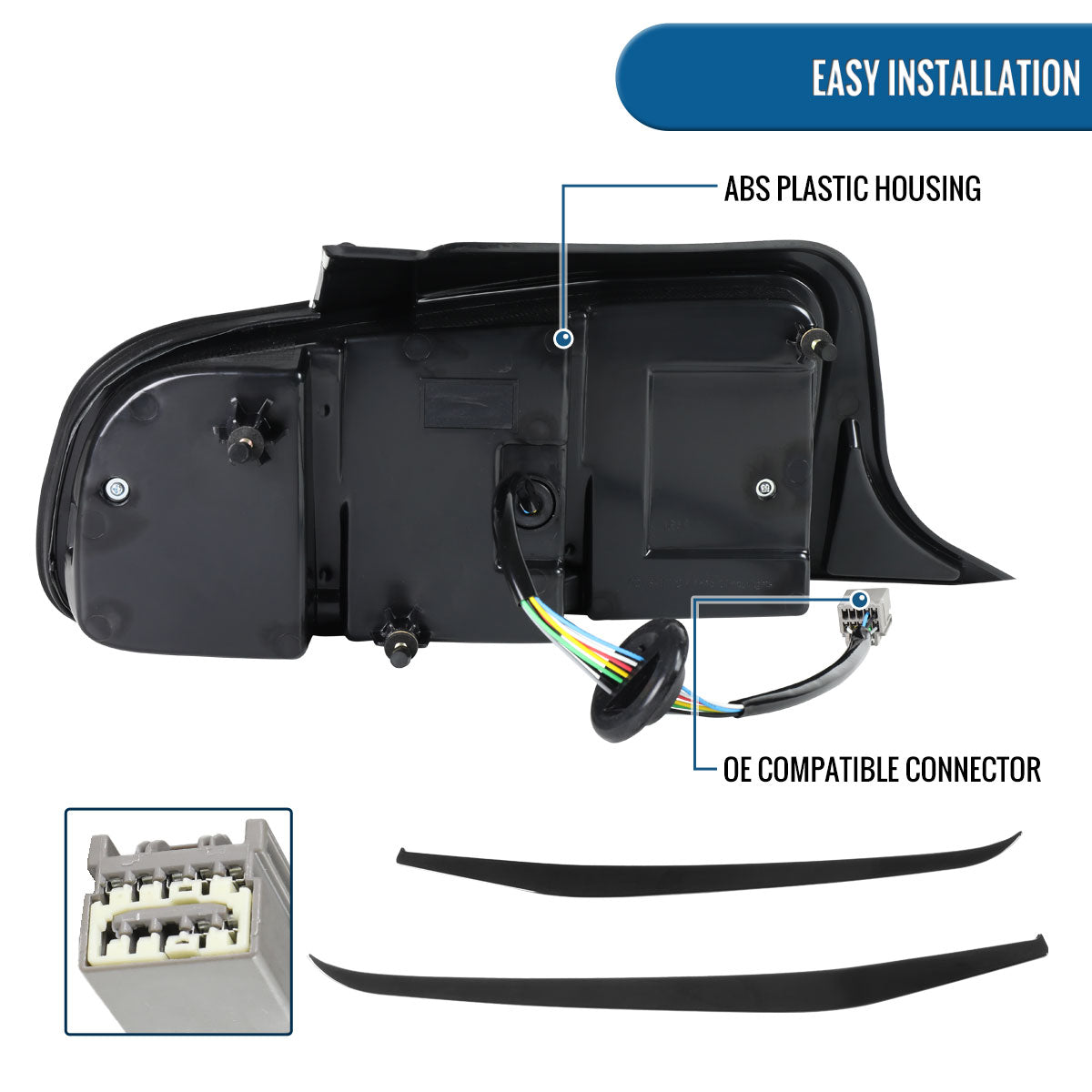 2010-2014 Ford Mustang Euro Style Upgrade  Full LED Sequential Turn Signals Tail Lights Assembly Pair | Black