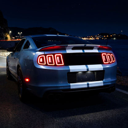 2010-2014 Ford Mustang Euro Style Upgrade  Full LED Sequential Turn Signals Tail Lights Assembly Pair | Black