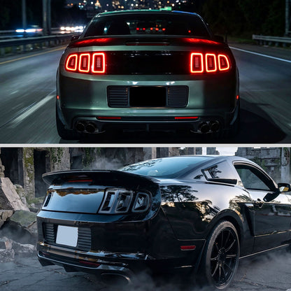 2010-2014 Ford Mustang Euro Style Upgrade  Full LED Sequential Turn Signals Tail Lights Assembly Pair | Black