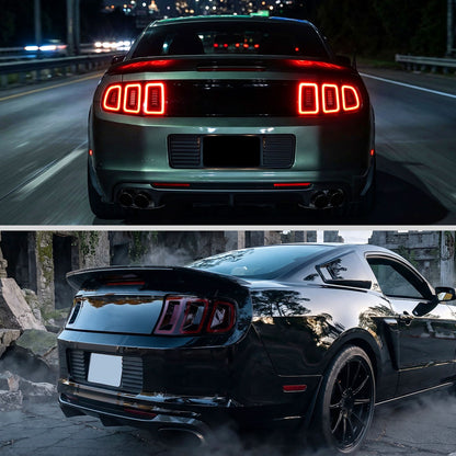 Ronnin - Se adapta a 2010-2014 Ford Mustang estilo europeo, actualización, intermitentes secuenciales LED completos, conjunto de luces traseras, par | Rojo