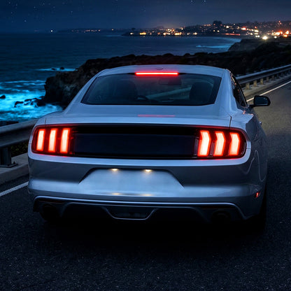 Ronnin - Se adapta a 2015-2023 Ford Mustang Luces Traseras de Repuesto Estilo Europeo Full LED con Intermitentes Secuenciales Ensamblaje Par | Negro Ahumado