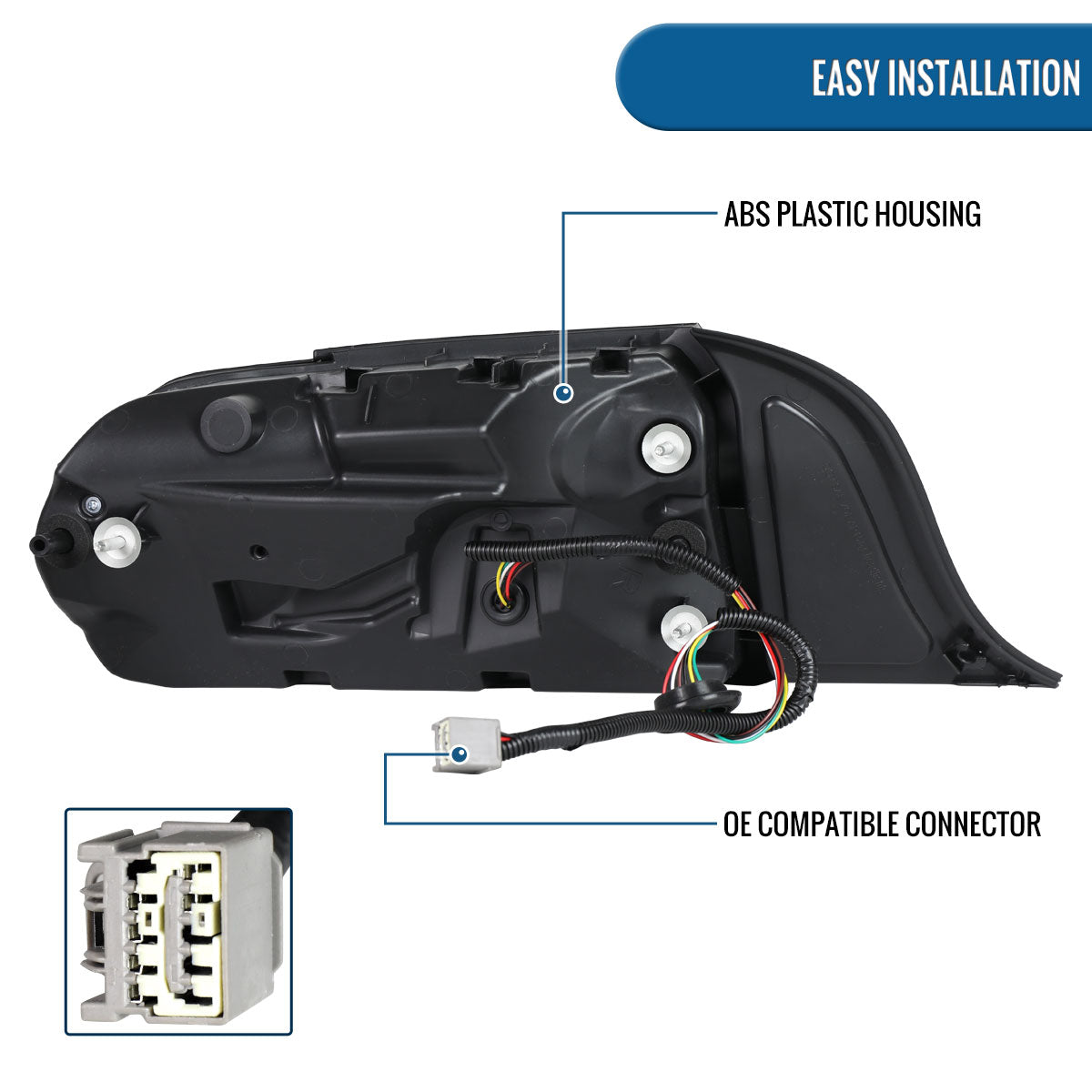 2015-2023 Ford Mustang Euro Style  Replacement Full LED Sequential Turn Signals Tail Lights Assembly Pair | Black