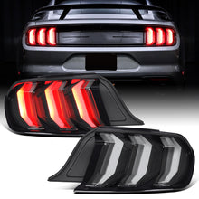 2015-2023 Ford Mustang Euro Style  Replacement Full LED Sequential Turn Signals Tail Lights Assembly Pair | Black