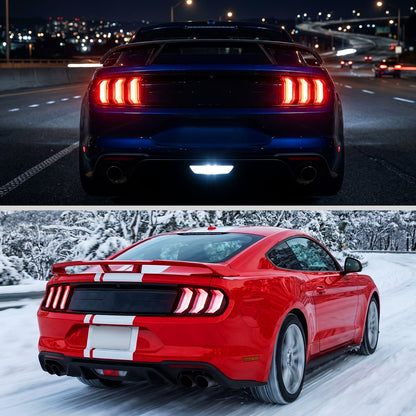 2015-2023 Ford Mustang Euro Style Replacement Full LED Sequential Turn Signals Tail Lights Assembly Pair | Red