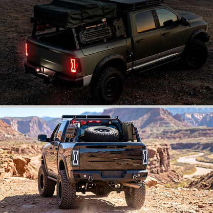2009-2018 Dodge Ram 1500 2500 3500 Upgrade Full LED Tail Lights Assembly Pair | Black