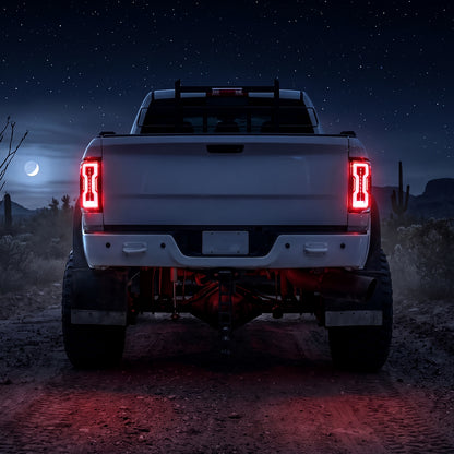2009-2018 Dodge Ram 1500 2500 3500 Upgrade Full LED Tail Lights Assembly Pair | Gloss Black
