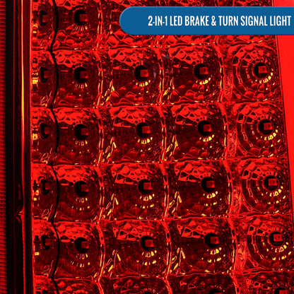 2009-2018 Dodge Ram 1500 2500 3500 LED Integrated Turn Signals and Brake Tail Lights Assembly Pair | Red