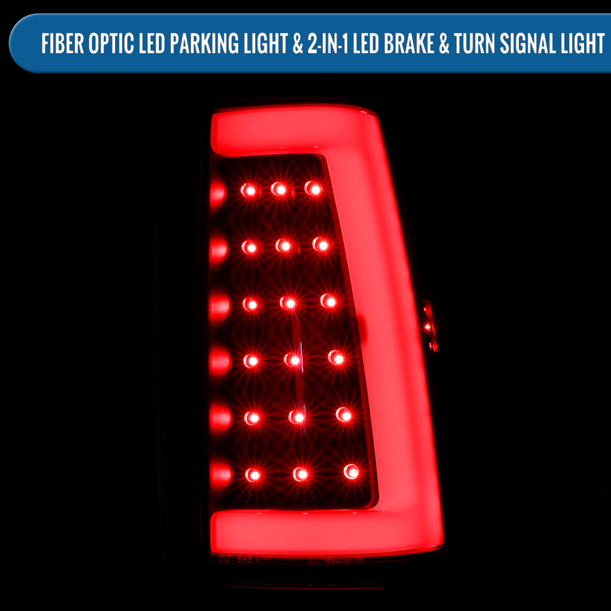 2003-2007 Chevy Silverado 1500 2500 3500 Upgrade LED Integrated Brake and Turn Signals Tail Lights Assembly Pair | Black | White Tube