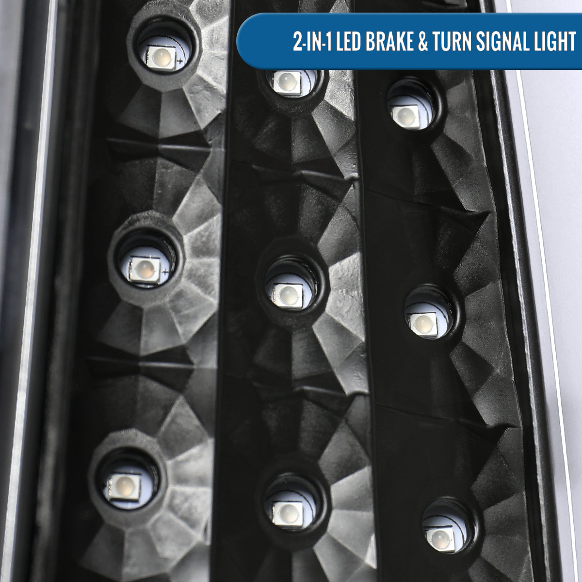 2003-2007 Chevy Silverado 1500 2500 3500 Upgrade LED Integrated Brake and Turn Signals Tail Lights Assembly Pair | Black | White Tube