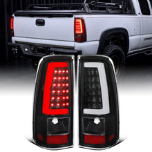 2003-2007 Chevy Silverado 1500 2500 3500 Upgrade LED Integrated Brake and Turn Signals Tail Lights Assembly Pair | Black | White Tube