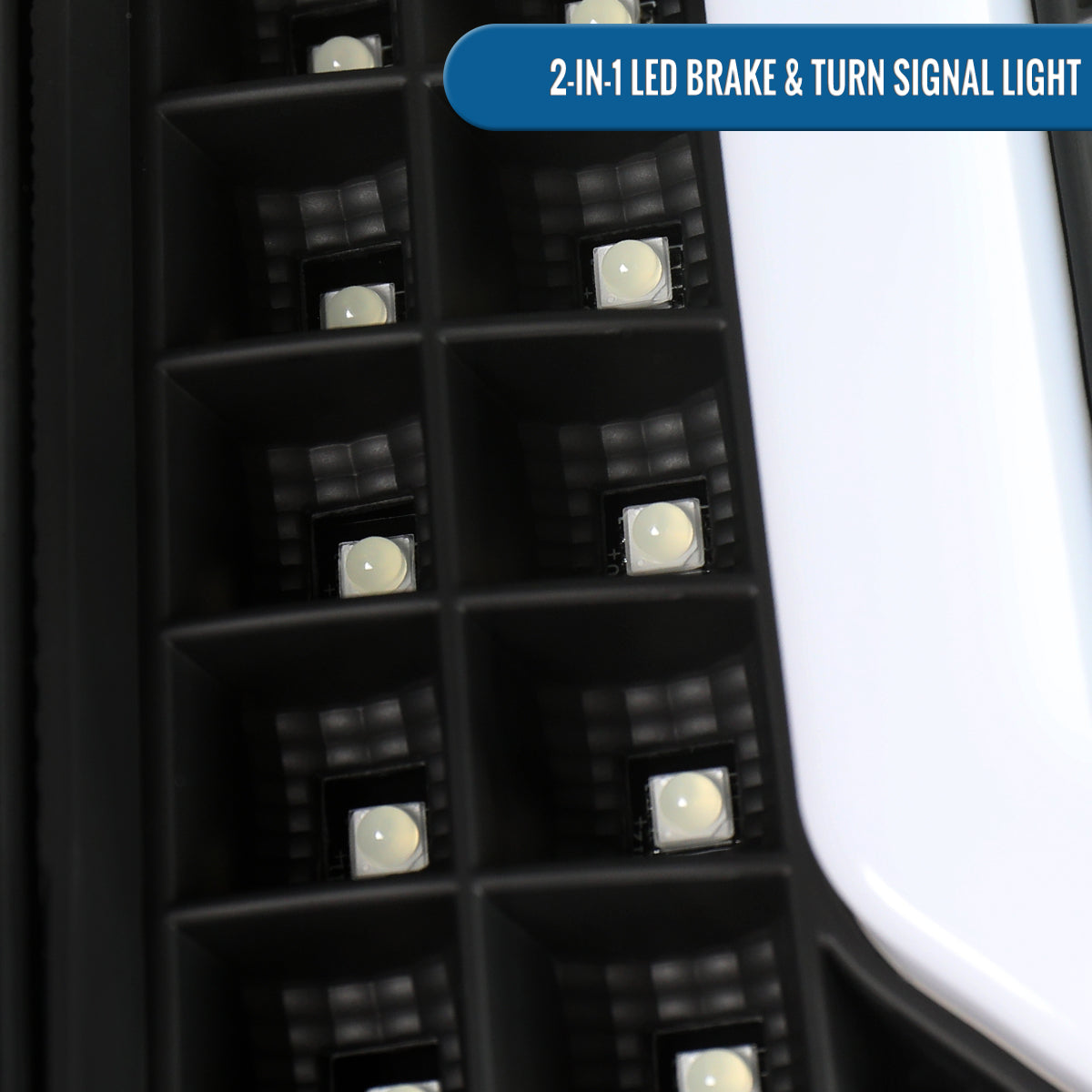 2003-2007 Chevy Silverado 1500 2500 3500 HD Upgrade LED Integrated Brake and Turn Signals Tail Lights Assembly Pair | Black | White Tube