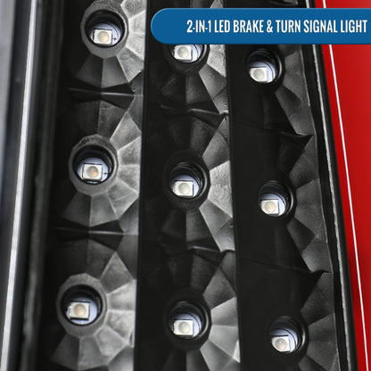 2003-2007 Chevy Silverado 1500 2500 3500 Upgrade LED Integrated Brake and Turn Signals Tail Lights Assembly Pair | Black