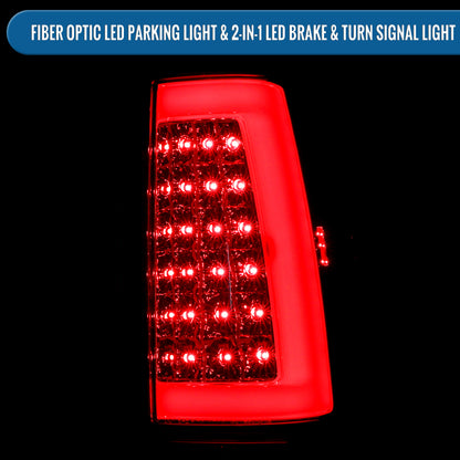 2003-2007 Chevy Silverado 1500 2500 3500 Upgrade LED Integrated Brake and Turn Signals Tail Lights Assembly Pair | Red