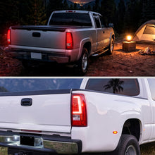 2003-2007 Chevy Silverado 1500 2500 3500 Upgrade LED Integrated Brake and Turn Signals Tail Lights Assembly Pair | Red