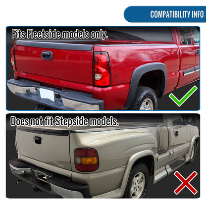 2003-2007 Chevy Silverado 1500 2500 3500 Upgrade LED Integrated Brake and Turn Signals Tail Lights Assembly Pair | Red