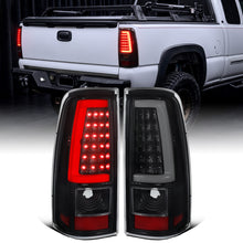 2003-2007 Chevy Silverado 1500 2500 3500 Upgrade LED Integrated Brake and Turn Signals Tail Lights Assembly Pair | Black Smoke