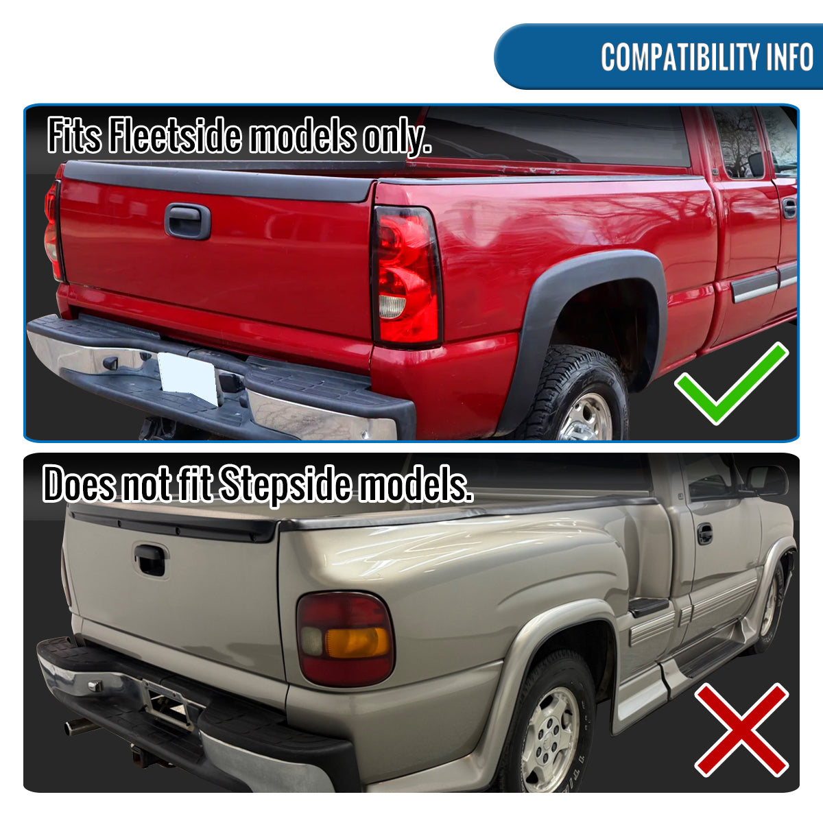 2003-2007 Chevy Silverado 1500 2500 3500 HD Upgrade LED Integrated Brake and Turn Signals Tail Lights Assembly Pair | Black Smoke