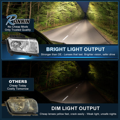 2010-2013 Chevy Camaro Halogen Headlights Pair | Chrome