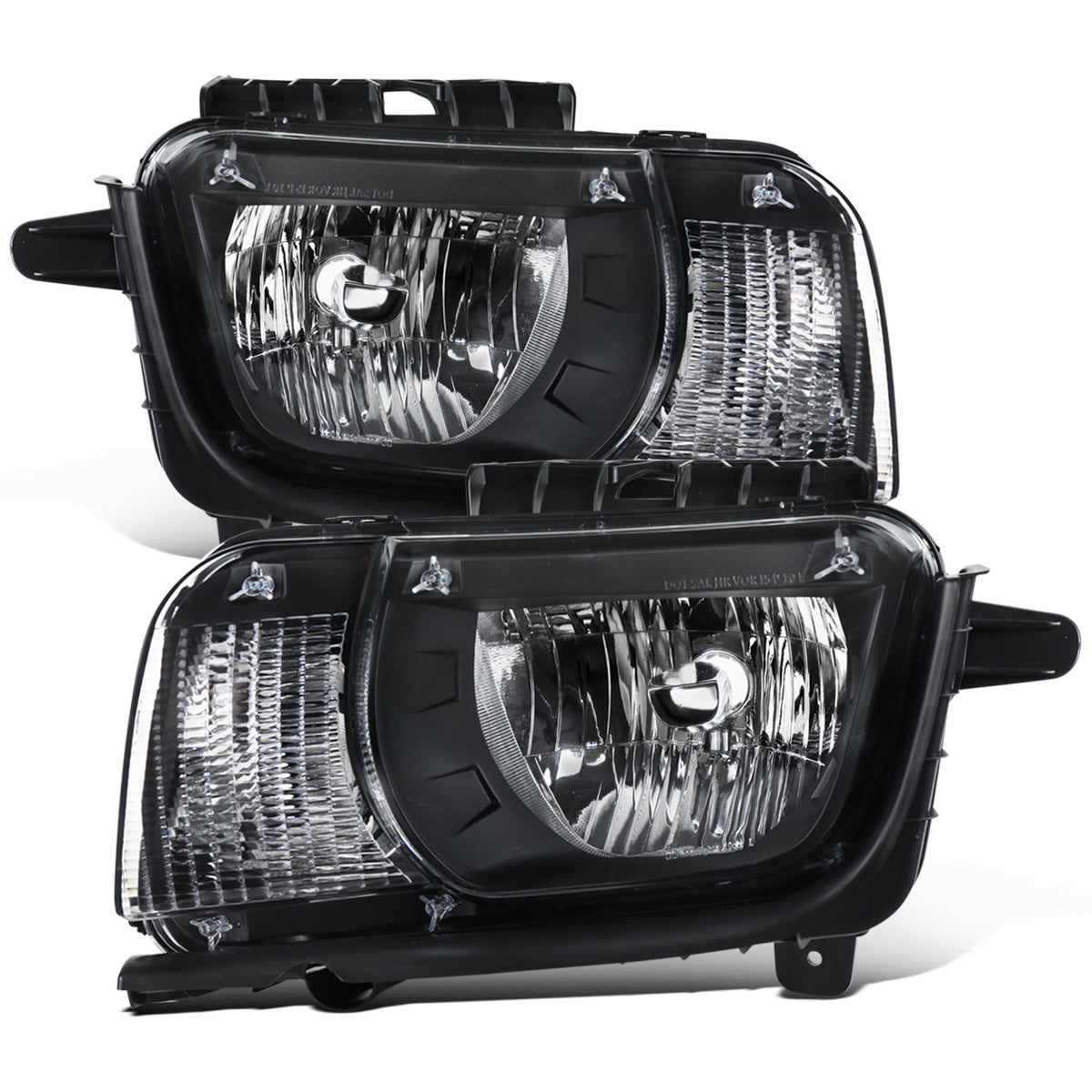 2010-2013 Chevy Camaro Halogen Headlights Pair | Black