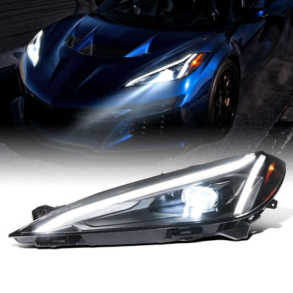 2020-2026 Chevy Corvette C8 LED Headlight Left Driver Side | Gloss Black
