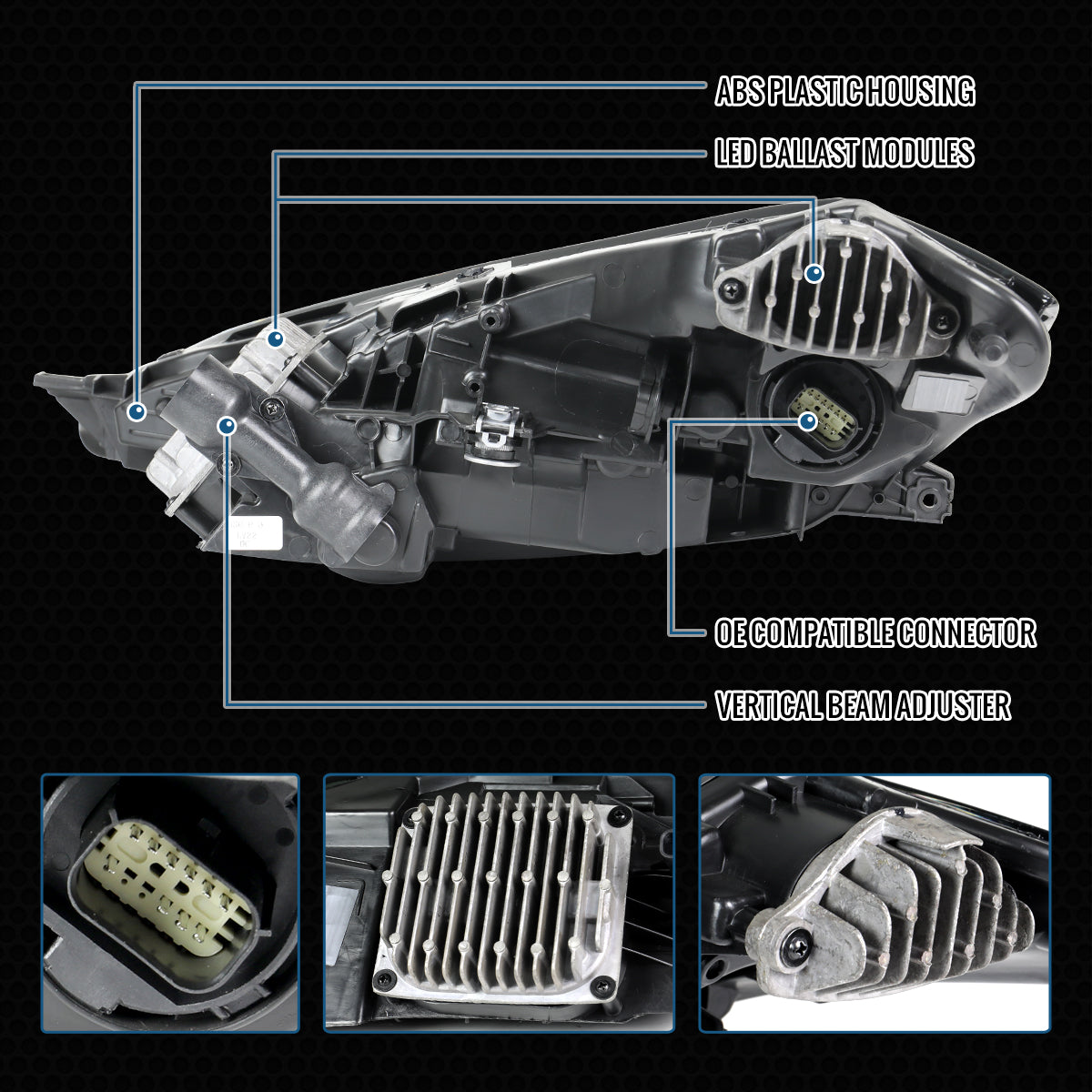 2020-2026 Chevy Corvette C8 LED Headlight Right Passenger Side | Gloss Black