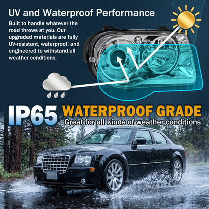 2005-2010 Chrysler 300C Projector Headlights Pair | Chrome