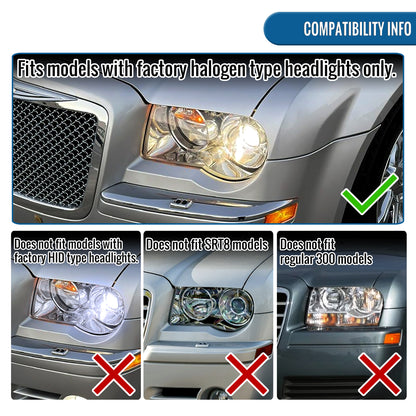 2005-2010 Chrysler 300C Projector Headlights Pair | Chrome
