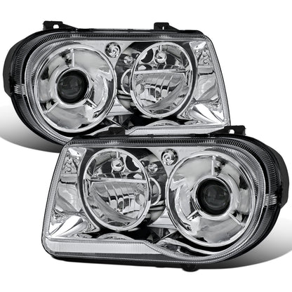 2005-2010 Chrysler 300C Projector Headlights Pair | Chrome