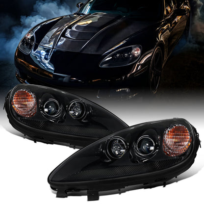 2005-2013 Chevy Corvette C6 HID Projector Headlights Pair | Black