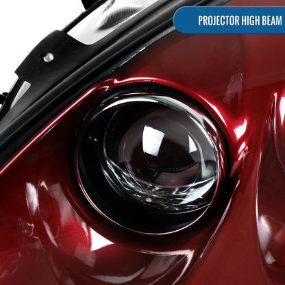 2005-2013 Chevy Corvette C6 HID Projector Headlights Pair | Red