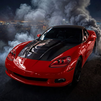 2005-2013 Chevy Corvette C6 HID Projector Headlights Pair | Red