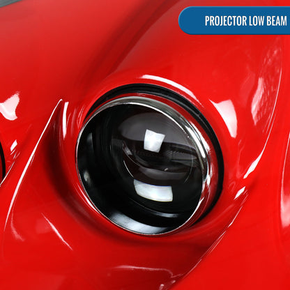 2005-2013 Chevy Corvette C6 HID Projector Headlights Pair | Torch Red