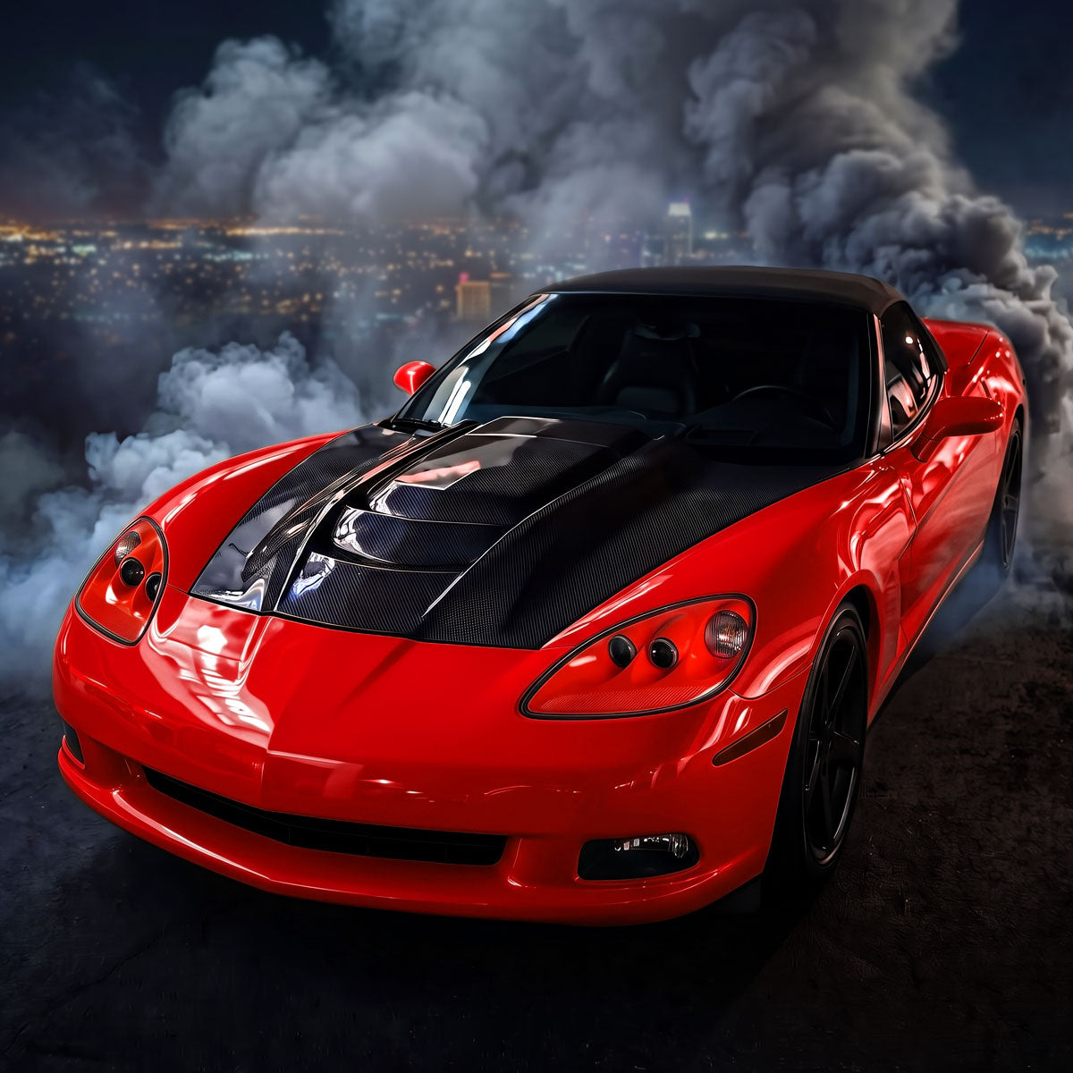 2005-2013 Chevy Corvette C6 HID Projector Headlights Pair | Torch Red