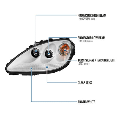 2005-2013 Chevy Corvette C6 HID Projector Headlights Pair | White