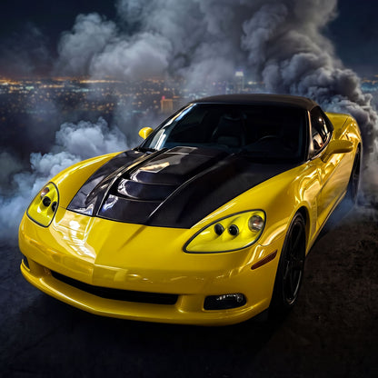 2005-2013 Chevy Corvette C6 HID Projector Headlights Pair | Yellow