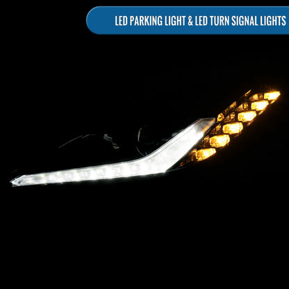 2014-2019 Chevy Corvette C7 HID Projector Headlights Pair | Gloss Black