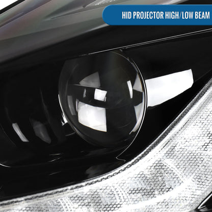 2014-2019 Chevy Corvette C7 HID Projector Headlights Pair | Gloss Black