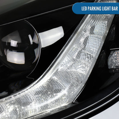 2014-2019 Chevy Corvette C7 HID Projector Headlights Pair | Gloss Black