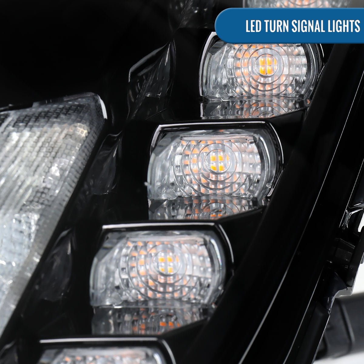 2014-2019 Chevy Corvette C7 HID Projector Headlights Pair | Gloss Black